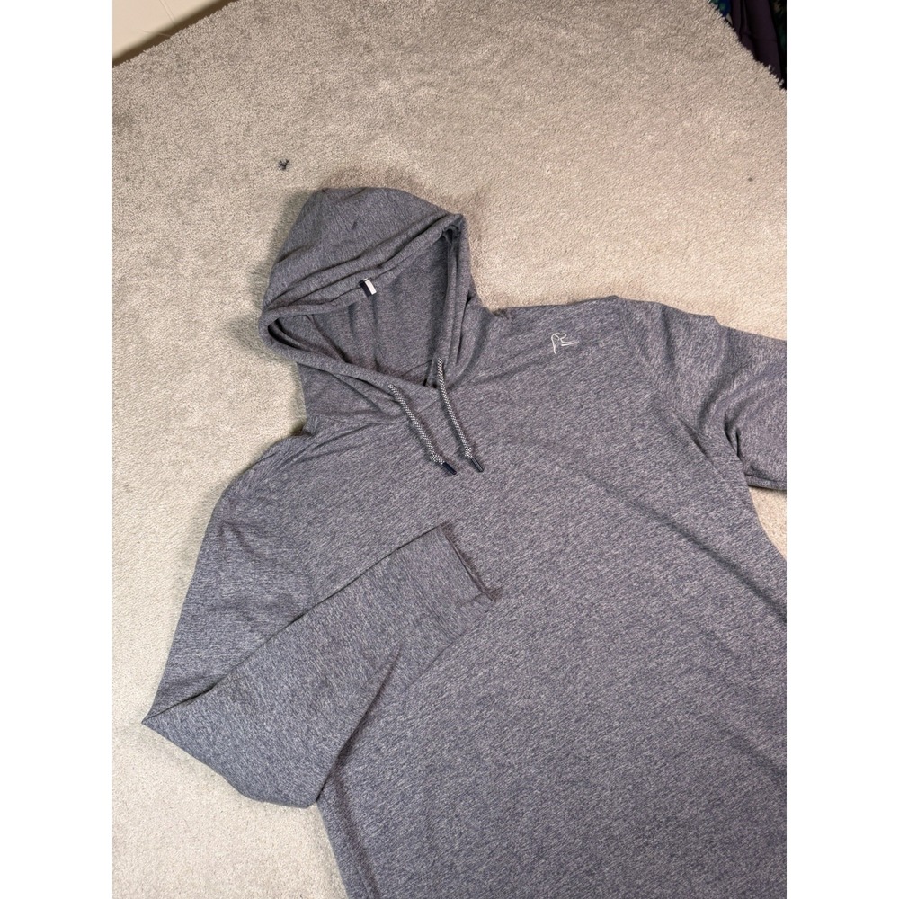 Rhoback Hesi Performance Hoodie Golf Pullover Stretch Heather Blue Men's XL